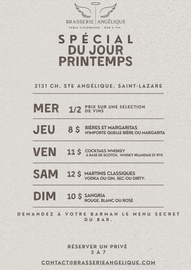 Brasserie FREDaily features